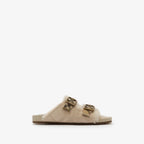 Check Shearling Urchin Sandals RUNWAY DELUXE