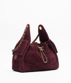 Suede Calfskin & Gold Metal  Burgundy RUNWAY DELUXE