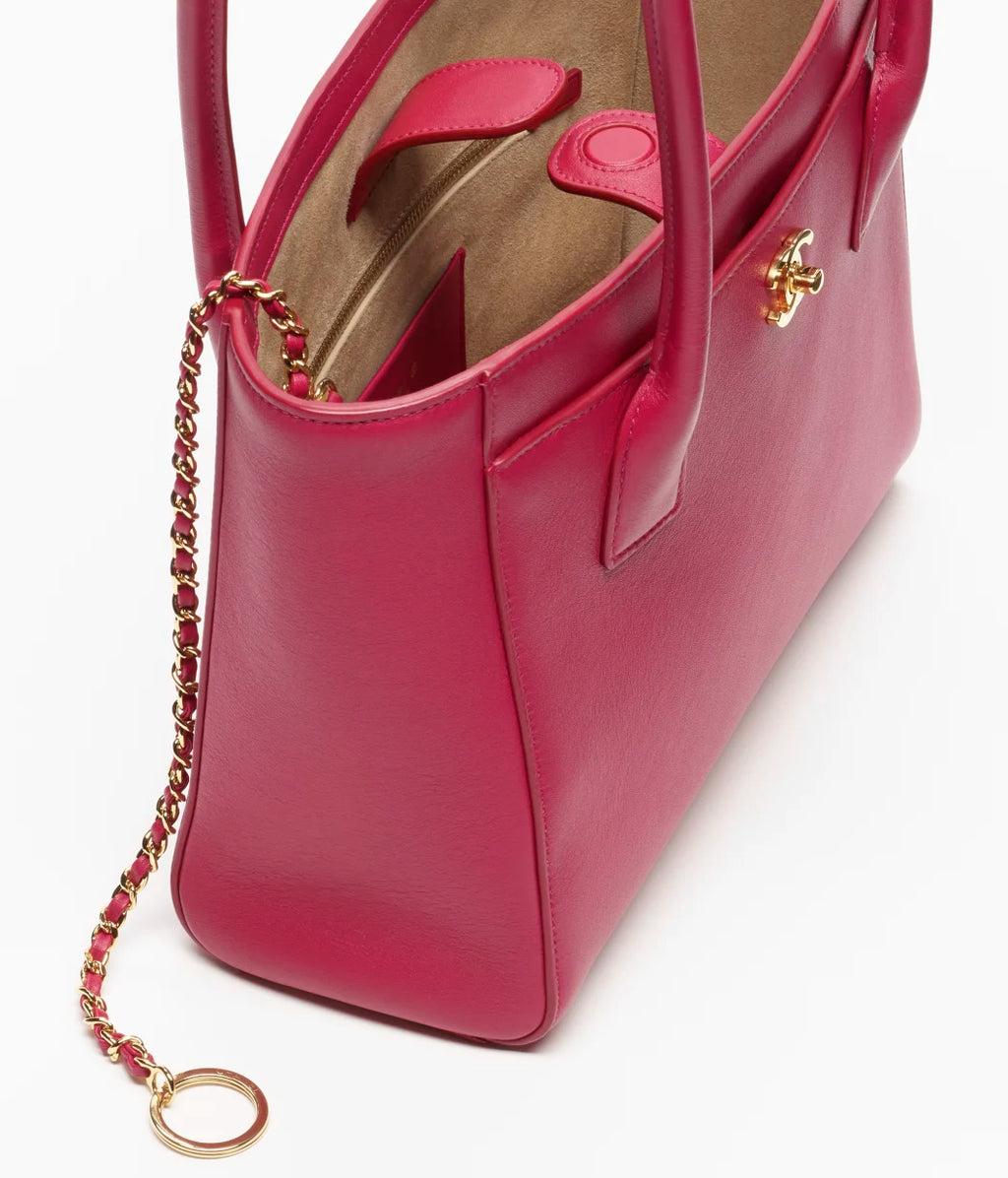 Calfskin & Gold-Tone Metal  Fuchsia RUNWAY DELUXE