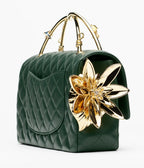 Lambskin, Enamel & Gold-Tone Metal  Dark Green RUNWAY DELUXE