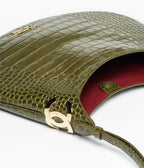 Crocodile Embossed Calfskin & Gold-Tone Metal  Khaki RUNWAY DELUXE