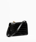 Crocodile Embossed Calfskin & Gold-Tone Metal  Black RUNWAY DELUXE