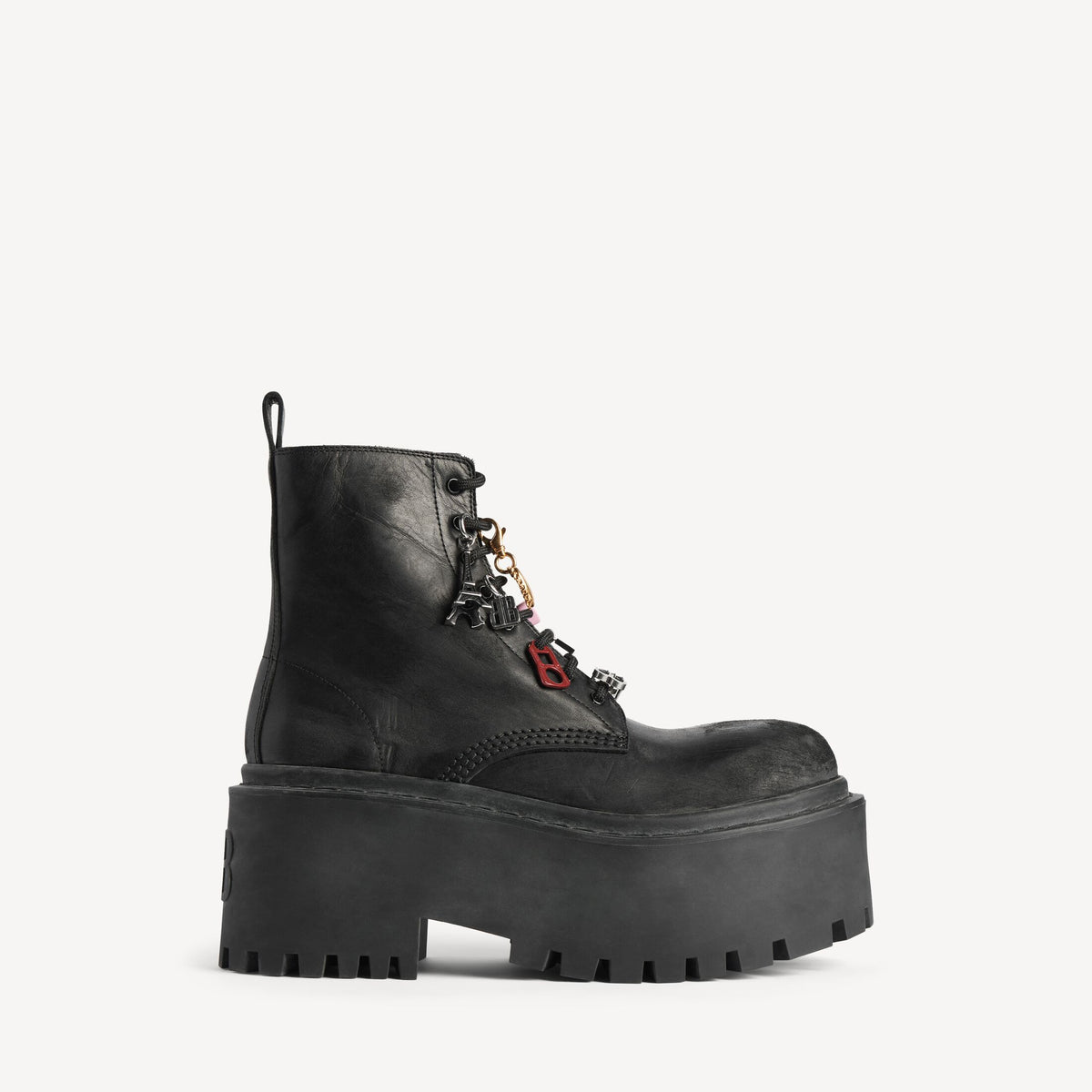 Women's Strike Platform Bootie With Charms in Black/multicolor
