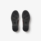 Check and Leather Pembroke Loafers
