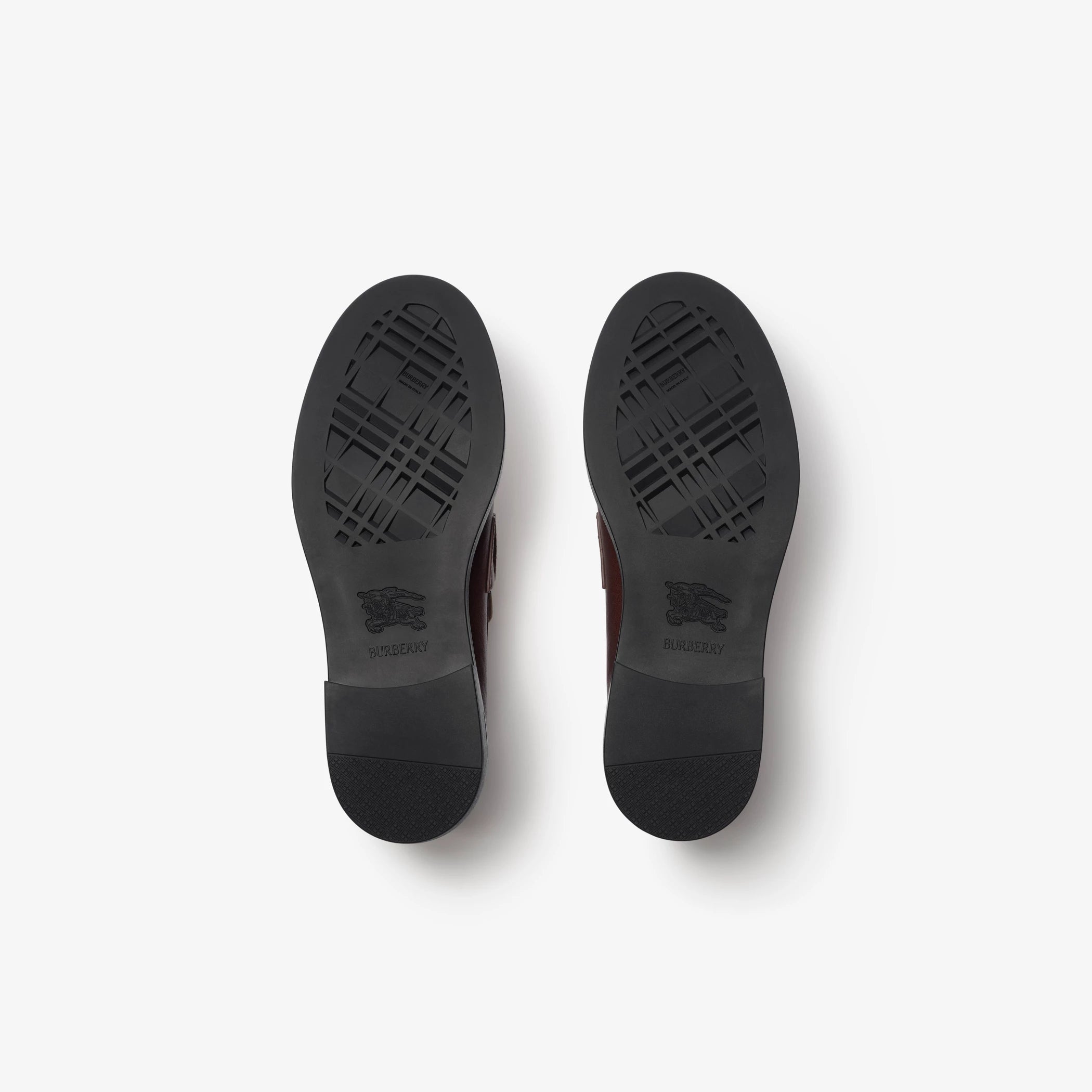 Check and Leather Pembroke Loafers