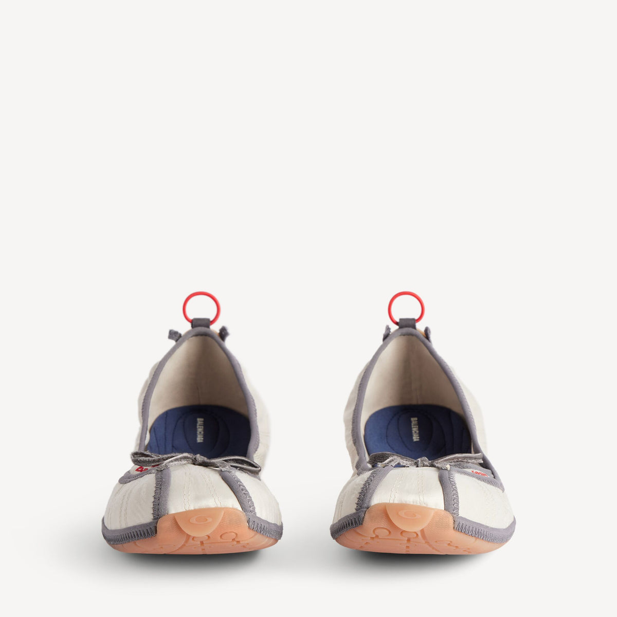 Women's Ballet Sneaker in Eggshell/grey/navy/red