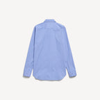 Striped Poplin Shirt in blue and navy ultrafine technical poplin RUNWAY DELUXE