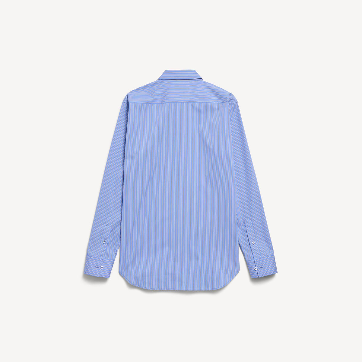 Striped Poplin Shirt in blue and navy ultrafine technical poplin RUNWAY DELUXE