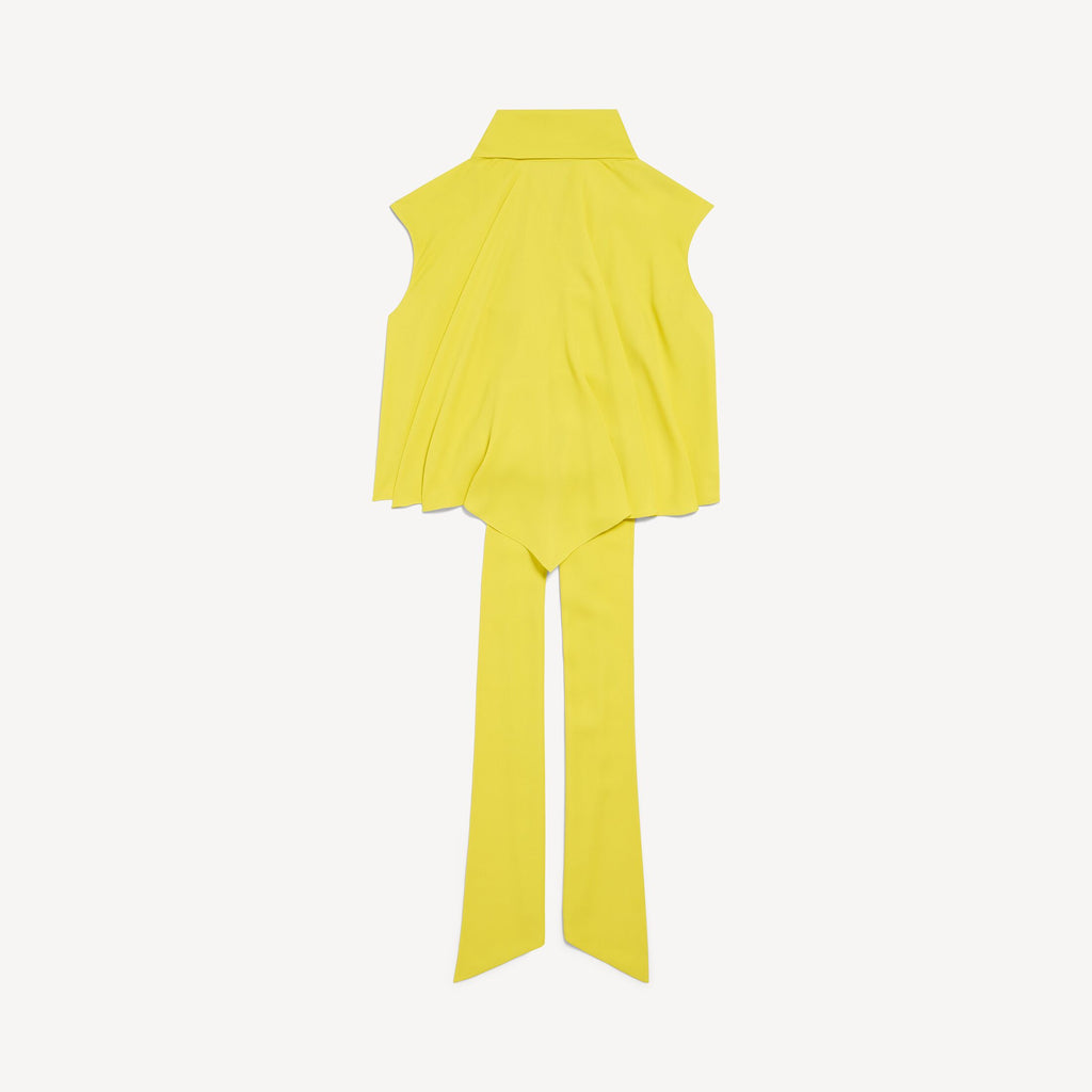 Short Blouse in yelllow silk georgette RUNWAY DELUXE