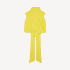 Short Blouse in yelllow silk georgette RUNWAY DELUXE