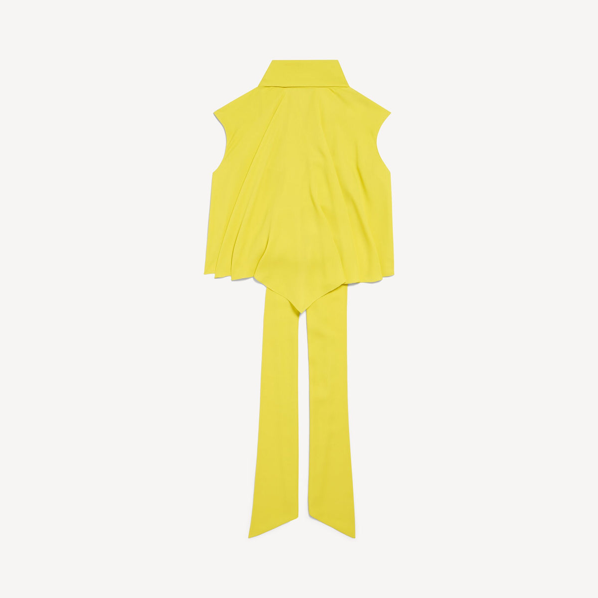 Short Blouse in yelllow silk georgette RUNWAY DELUXE