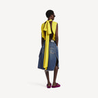 Short Blouse in yelllow silk georgette RUNWAY DELUXE