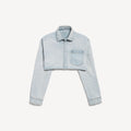 Cropped Shirt in light blue Japanese twill RUNWAY DELUXE