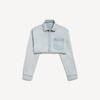 Cropped Shirt in light blue Japanese twill RUNWAY DELUXE
