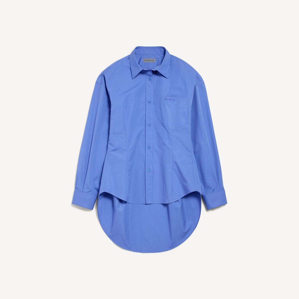 Classic Shirt in storm blue cotton poplin RUNWAY DELUXE