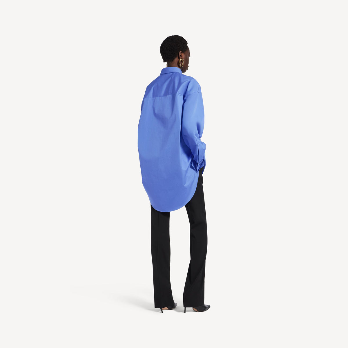 Classic Shirt in storm blue cotton poplin RUNWAY DELUXE