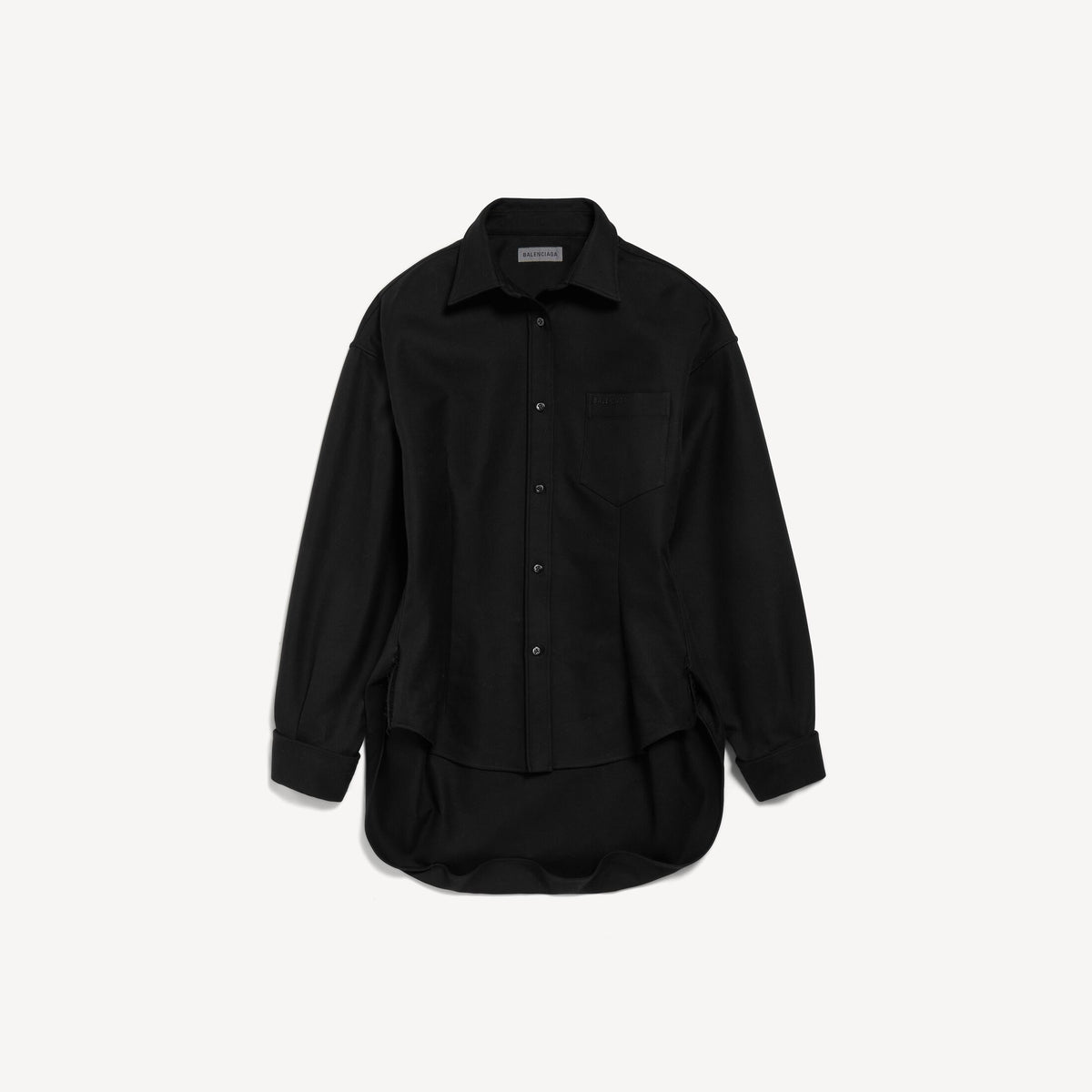 Classic Shirt in black double cotton is from look 40 of Balenciaga's Summer 26 Collection. RUNWAY DELUXE