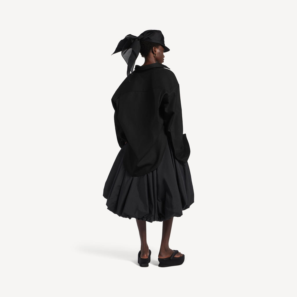 Classic Shirt in black double cotton is from look 40 of Balenciaga's Summer 26 Collection. RUNWAY DELUXE