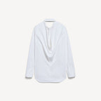 Draped Back Shirt in white cotton poplin RUNWAY DELUXE