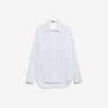 Draped Back Shirt in white cotton poplin RUNWAY DELUXE