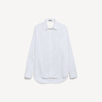 Draped Back Shirt in white cotton poplin RUNWAY DELUXE