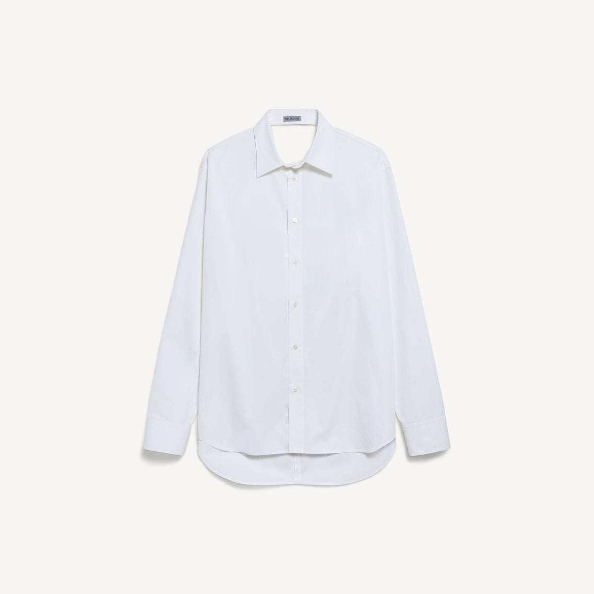 Draped Back Shirt in white cotton poplin RUNWAY DELUXE