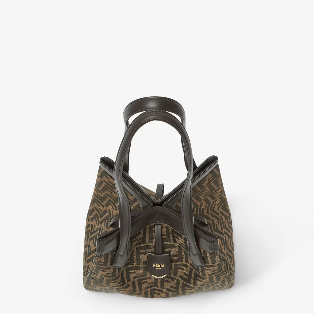 Brown FF jacquard fabric bag