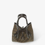 Brown FF jacquard fabric bag