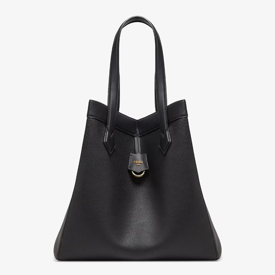 Black leather bag that can be transformed