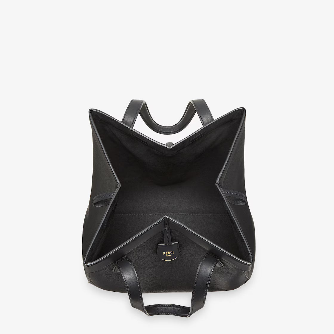 Black leather bag that can be transformed