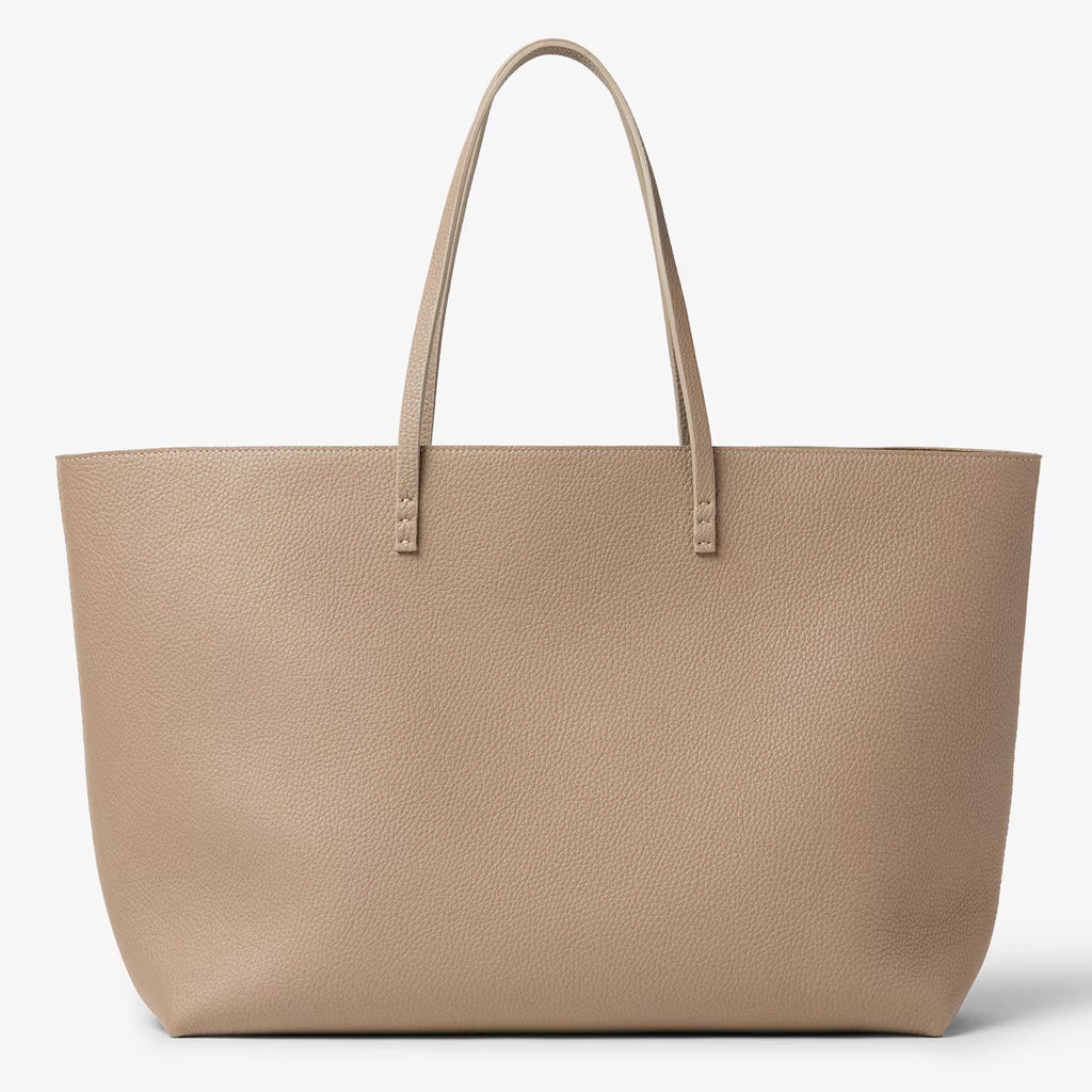 Dove grey Cuoio Romano leather shopper