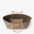 Dove grey Cuoio Romano leather shopper