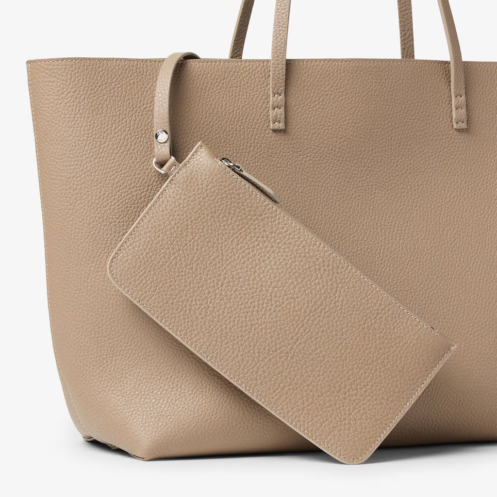 Dove grey Cuoio Romano leather shopper