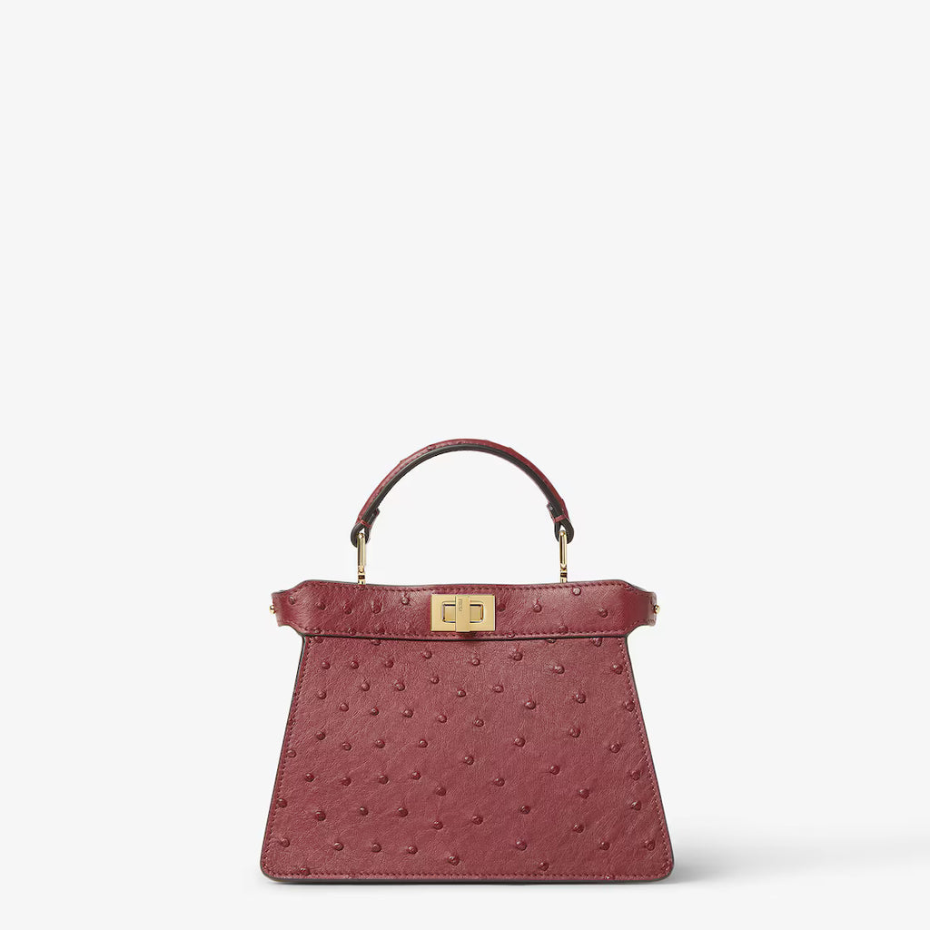 Dark red ostrich bag