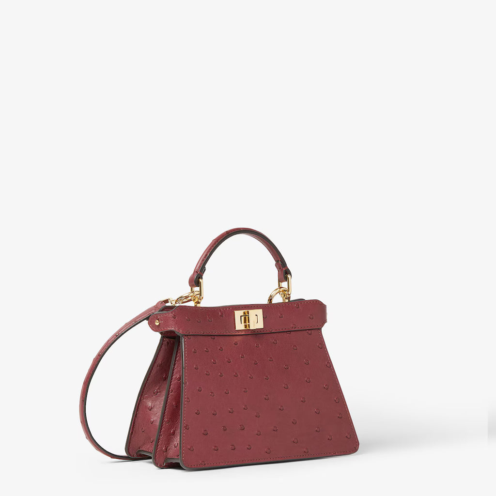 Dark red ostrich bag