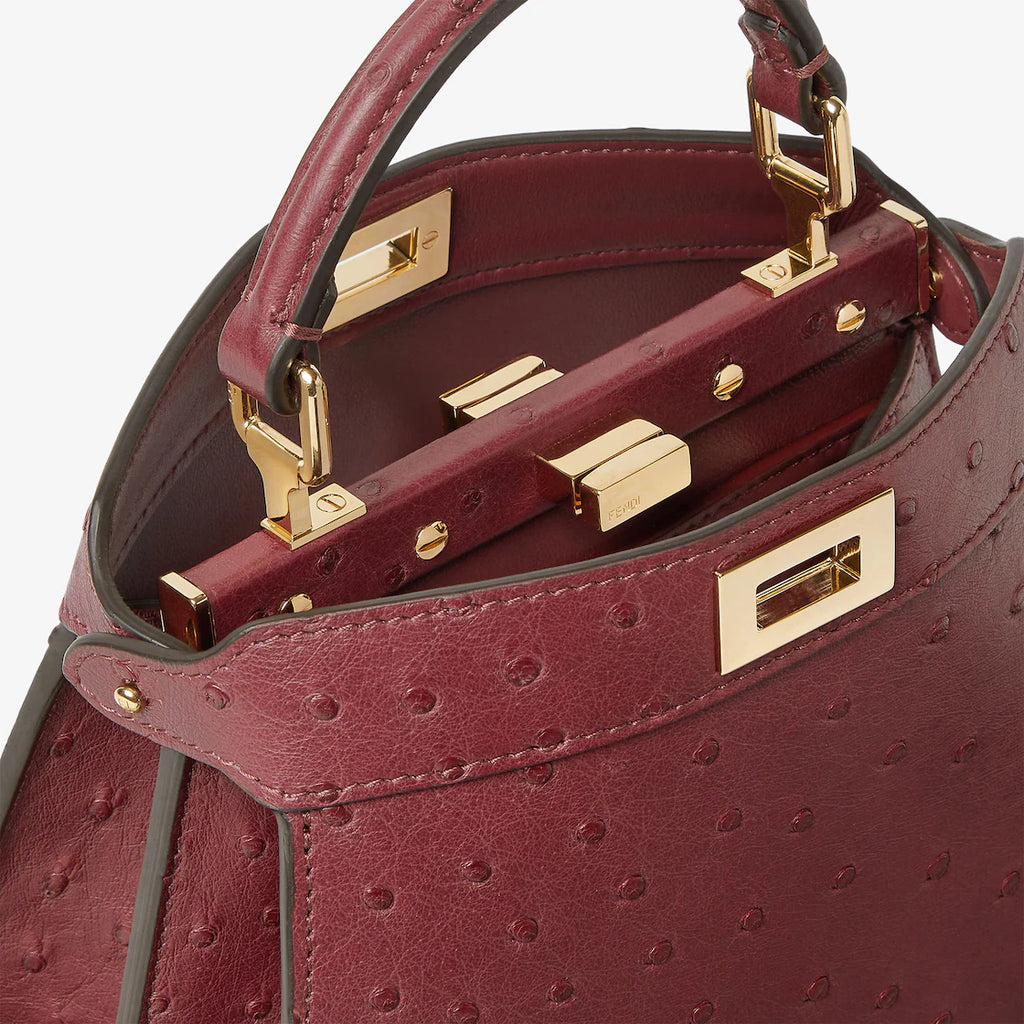 Dark red ostrich bag