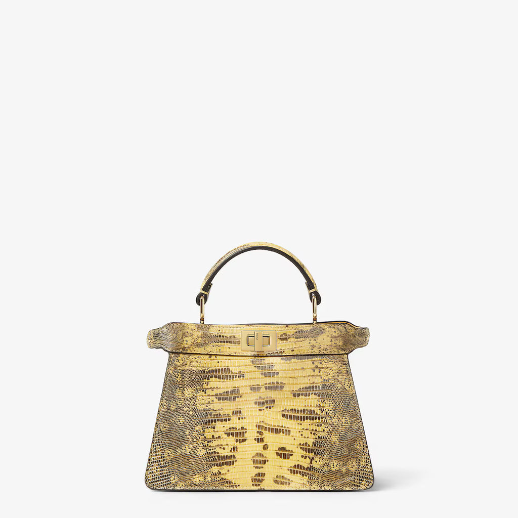 Light yellow lizard leather bag