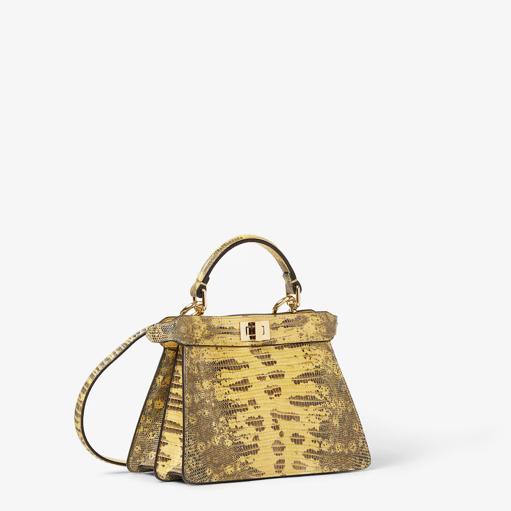 Light yellow lizard leather bag