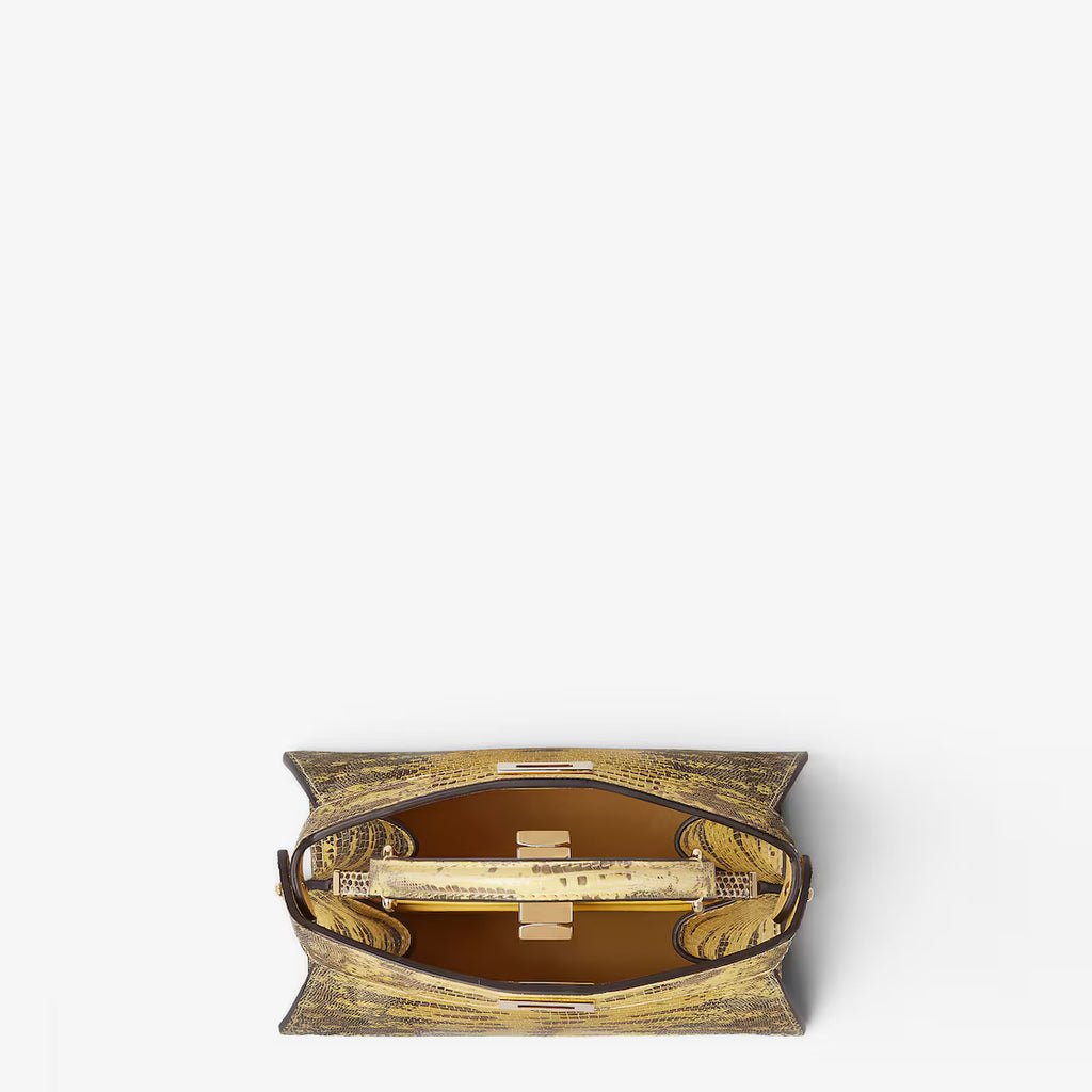 Light yellow lizard leather bag