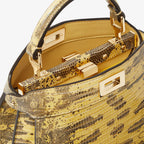Light yellow lizard leather bag