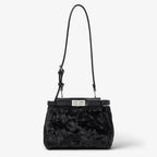 Black pony-effect leather bag