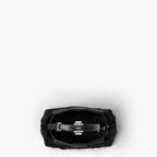 Black pony-effect leather bag