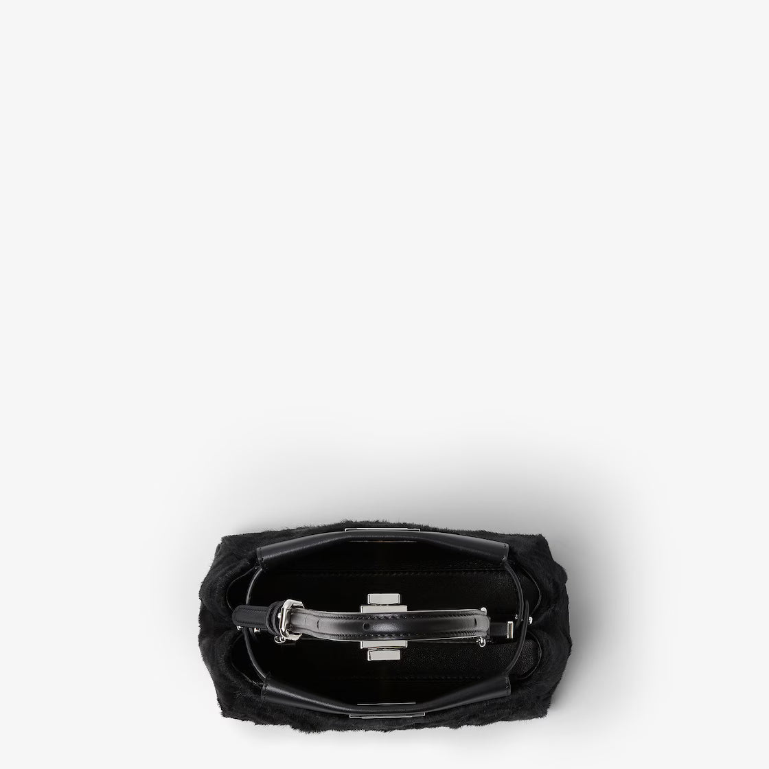 Black pony-effect leather bag