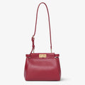 Dark red leather bag