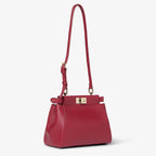 Dark red leather bag