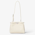 Parchment-coloured woven leather bag