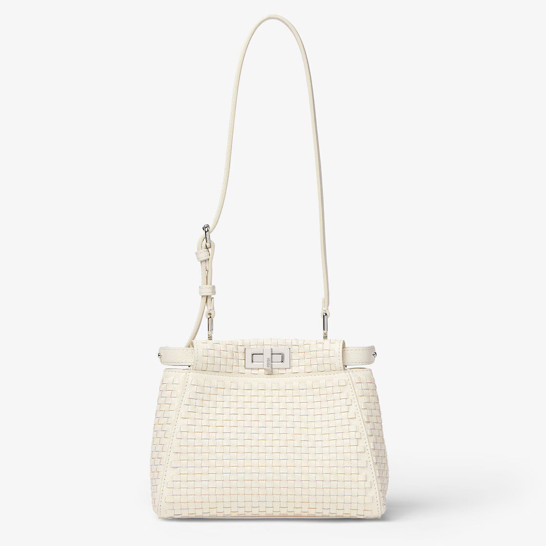 Parchment-coloured woven leather bag