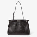 Crackled black leather bag