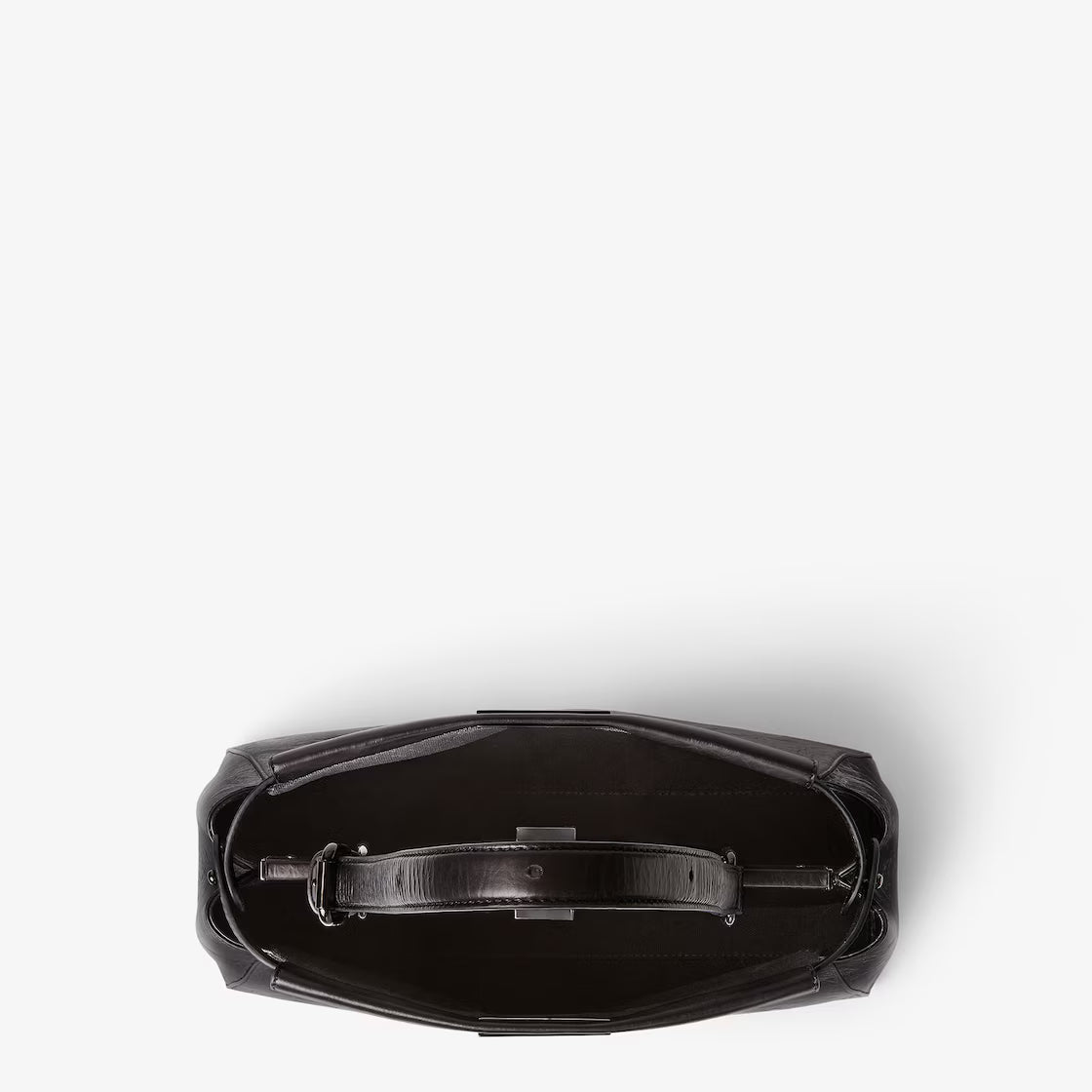 Crackled black leather bag