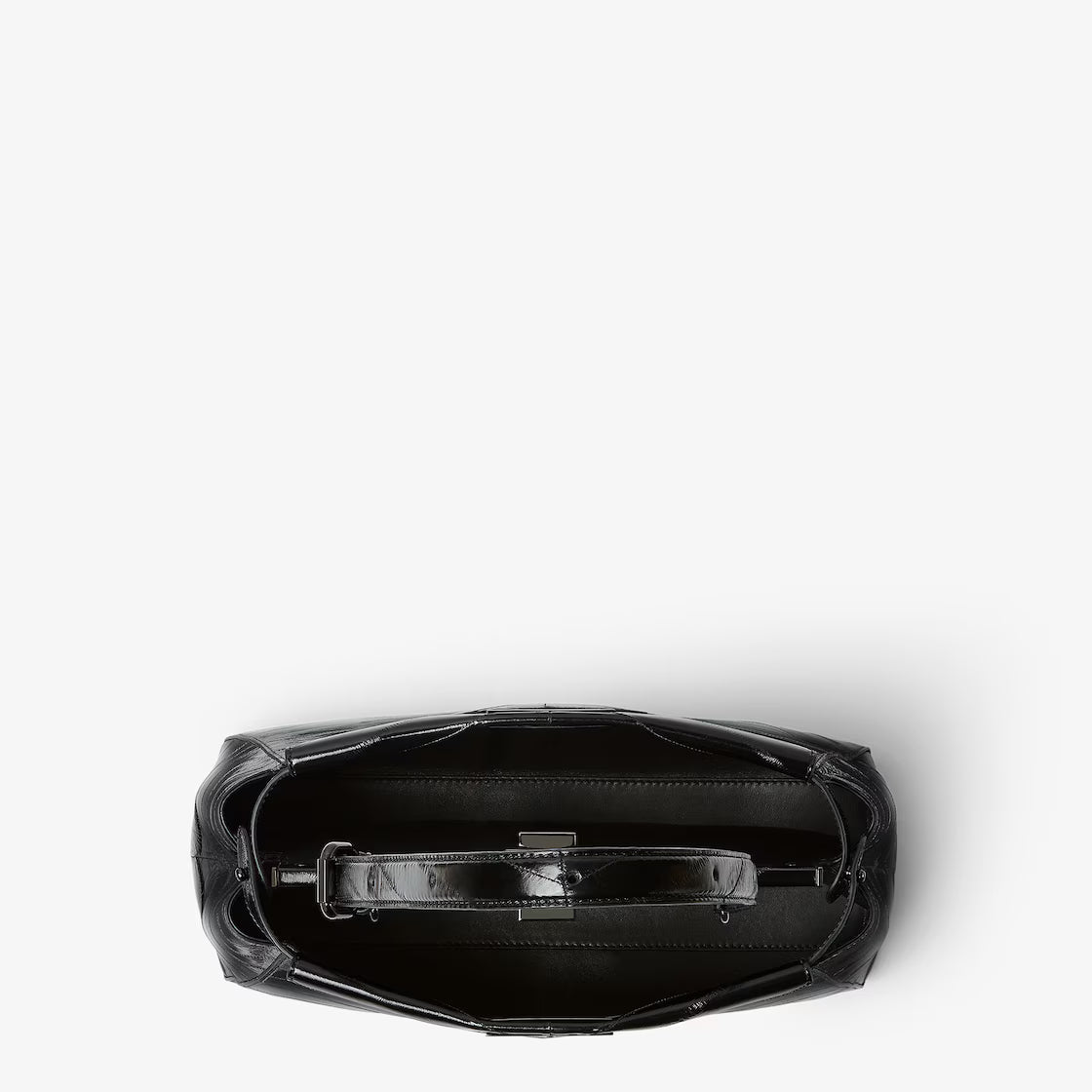 Black inlaid hagfish leather bag